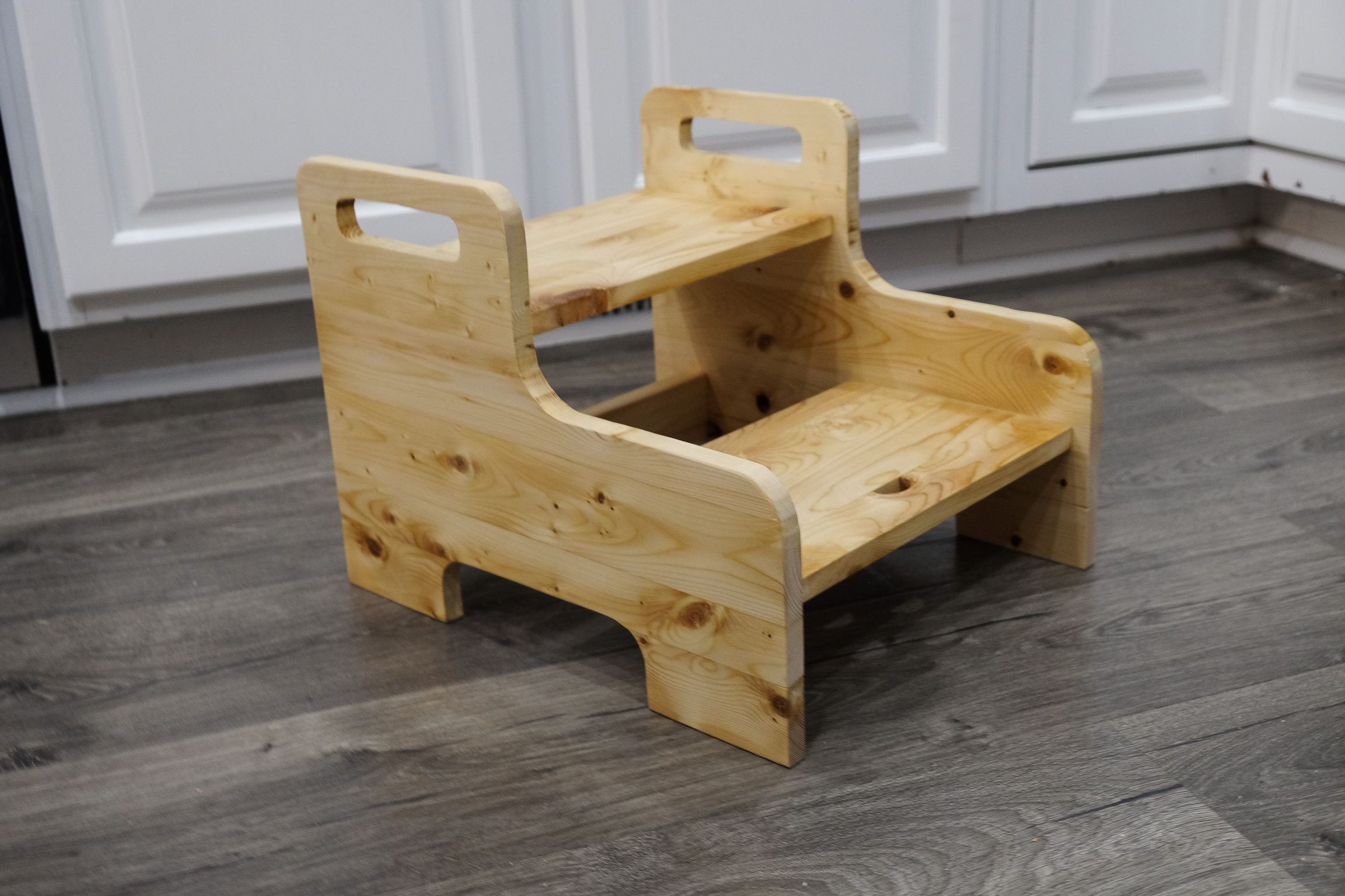 Kids stepping stool made out of pine